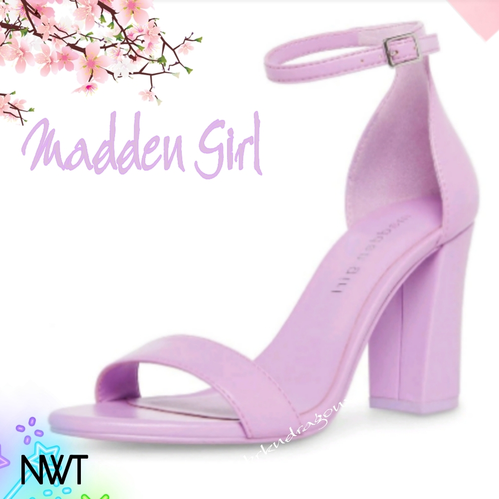 NEW ARRIVAL MADDEN ORCHID HEELS PURPLE PINK BLOCK HEEL SANDAL OPEN TOE 10  NWT